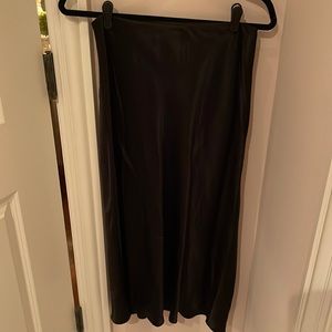 Long reformation black silk skirt